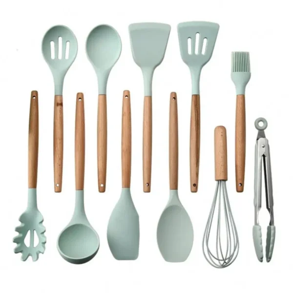 12-PCS Silicone Cooking Tools Kitchen Utensils Set, - Image 4