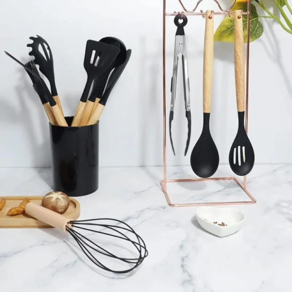 12-PCS Silicone Cooking Tools Kitchen Utensils Set, - Image 3